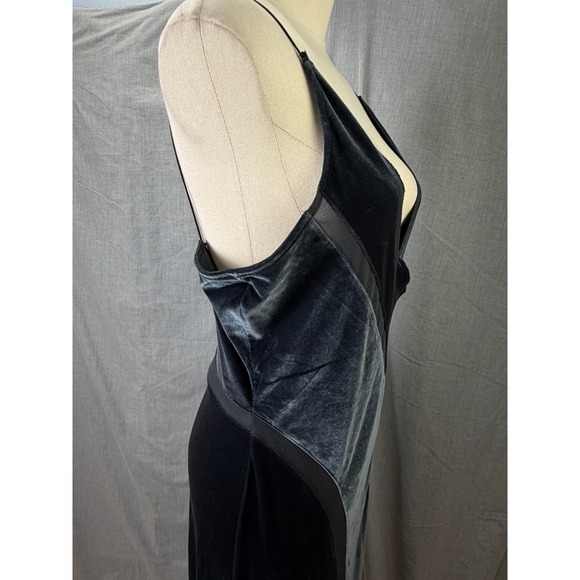 Intimately Free People Slate Blue Velvet Slip Gown L Bias Cut - Picture 12 of 16